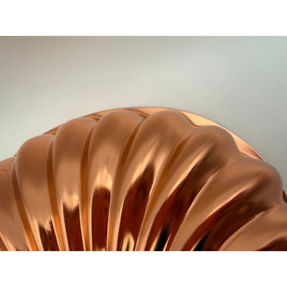 Vintage Wear-Ever Copper Aluminum Scalloped Seashell Jello Cake Mold 6 Cup 2980